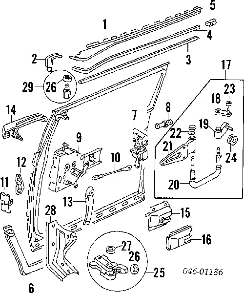Rolo da porta lateral (deslizante), kit de reparação 251843361B VAG
