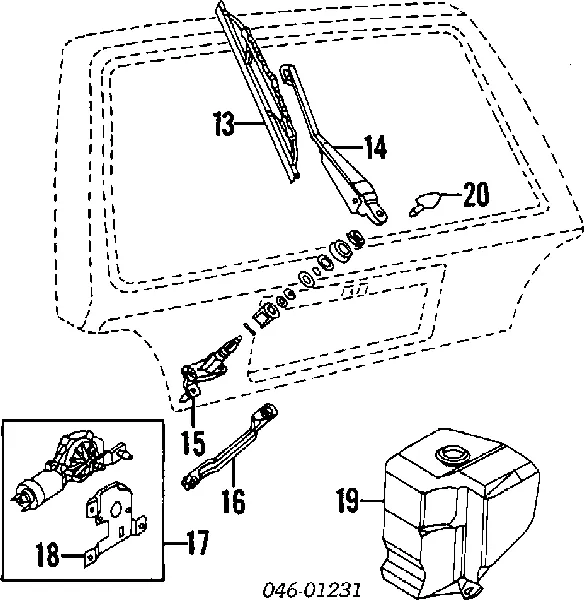 Trapézio de limpador pára-brisas Volkswagen Golf II