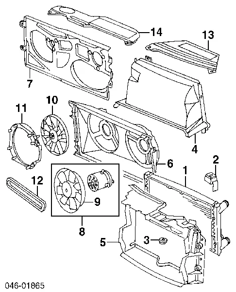Ventilador elétrico de esfriamento montado (motor + roda de aletas) 3A0959455B VAG