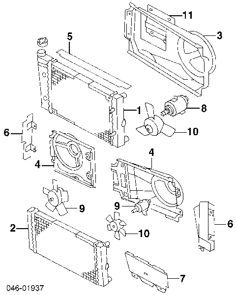 Radiador de esfriamento de motor FP74A441AV AVA
