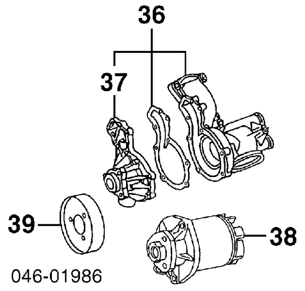 Polia da bomba de água Seat Cordoba 6K2, C2