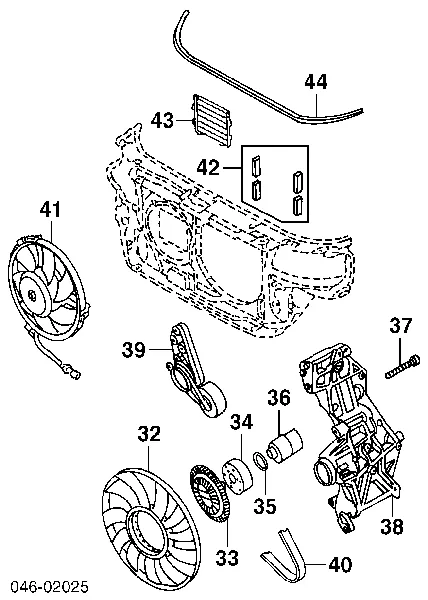 Ventilador elétrico de esfriamento montado (motor + roda de aletas) Audi A4 8D2