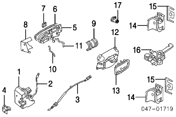 Fecho da porta dianteira esquerda Volvo S60 1 RS, RH