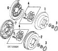 Suporte do freio traseiro direito Mitsubishi Pajero H60, H70