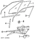 Corrediça dianteira de acionamento de vidro BMW 5 E34