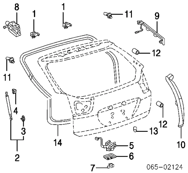 Amortecedor de tampa de porta-malas (de 3ª/5ª porta traseira) 6895049065 Toyota