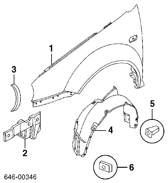 Guarda-barras direito do pára-lama dianteiro 1J0809962F VAG
