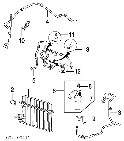 Radiador de aparelho de ar condicionado Ford Mondeo 1 GBP
