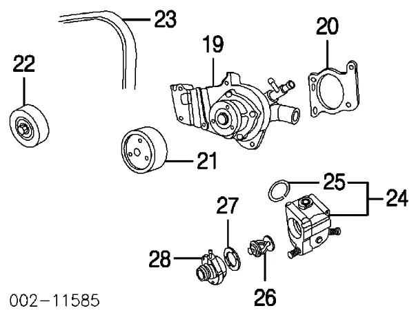 Caixa do termostato YS4Z8592BB Ford