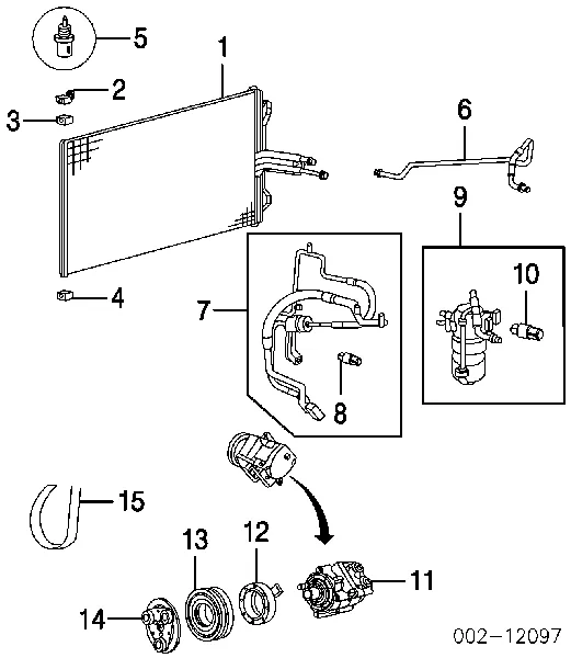 Sensor de pressão absoluta de aparelho de ar condicionado Ford Focus 2 DA, HCP, DP