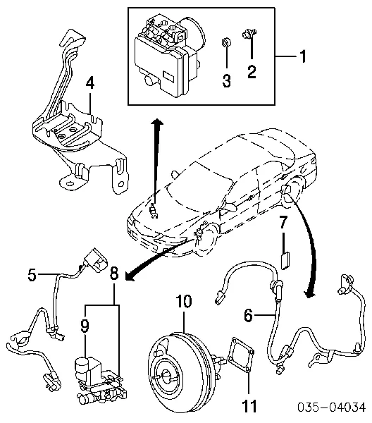 Reforçador dos freios a vácuo GJ6A43800 Mazda