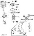 Braço oscilante inferior direito de suspensão dianteira Subaru Legacy BD, BG