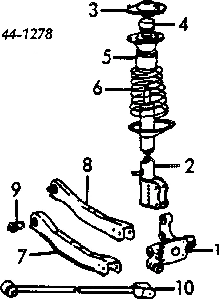 Montante de estabilizador traseiro Toyota Corolla E8