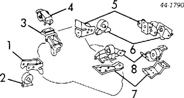 Coxim (suporte) traseiro de motor 1237115121 Toyota