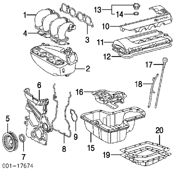Vedante de tampa de válvulas de motor 1121388600 Toyota