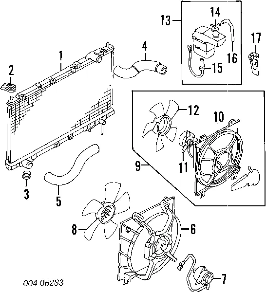 Radiador de esfriamento de motor MR266143 Mitsubishi