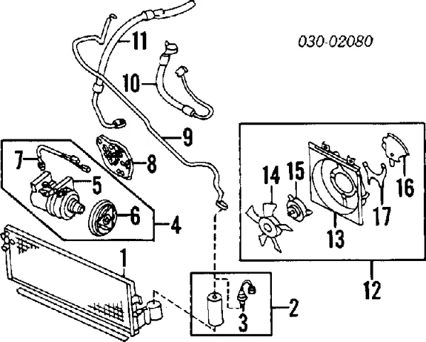Radiador de aparelho de ar condicionado Nissan Sunny III