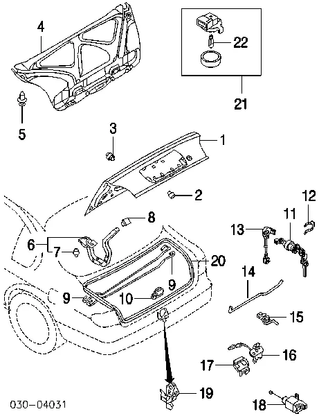 Fecho de tampa de porta-malas (de 3ª/5ª porta traseira) Nissan Almera II