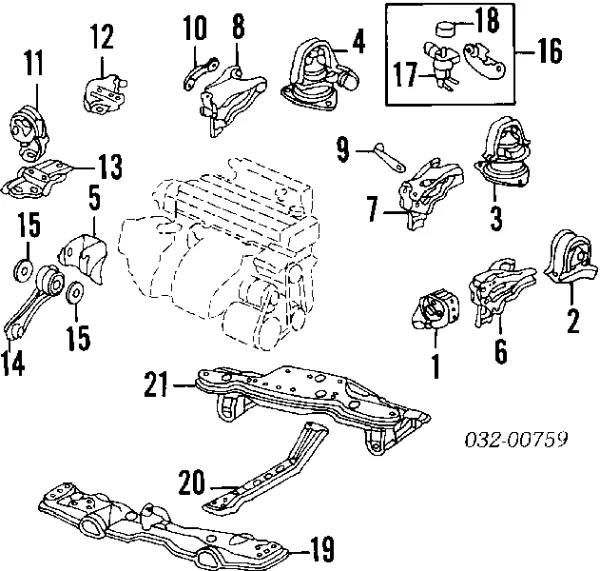 Coxim (suporte) traseiro de motor AWSHO1047 Tenacity