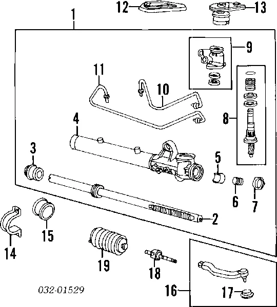 Cremalheira da direção 53601ST7G62 Honda