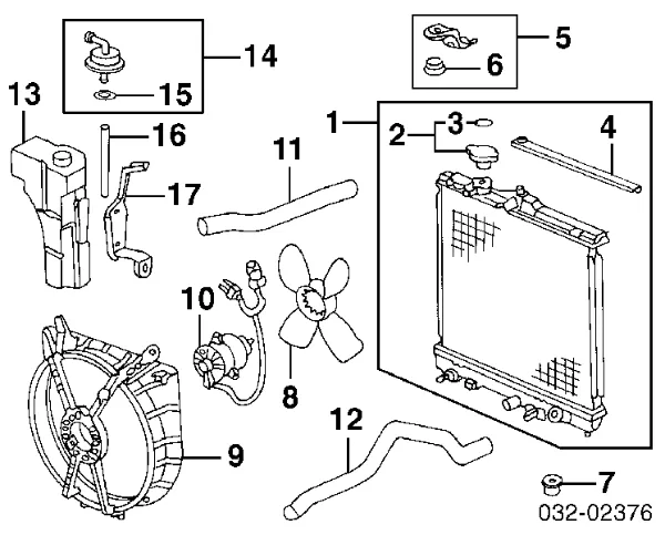 Radiador de esfriamento de motor 19010P2C903 Honda