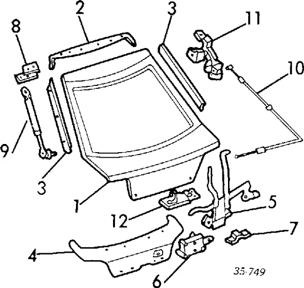 Amortecedor de tampa de porta-malas (de 3ª/5ª porta traseira) 8BG263620 Mazda