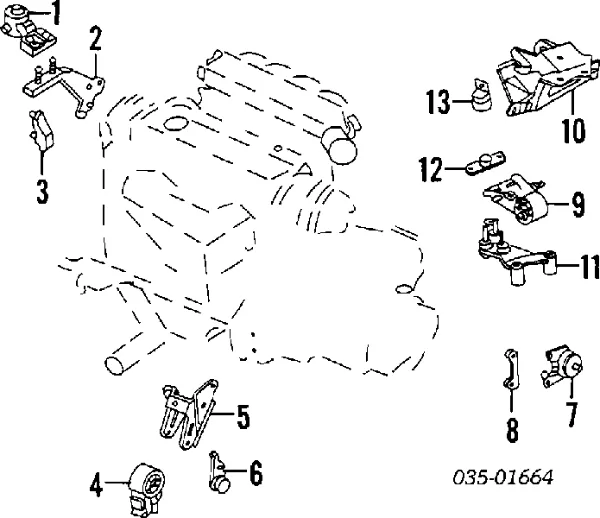 Coxim (suporte) traseiro de motor GJ2139040 Mazda