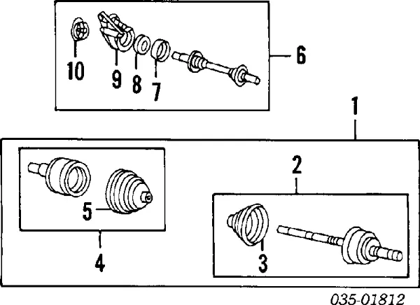 Junta homocinética interna dianteira direita G56822520 Mazda