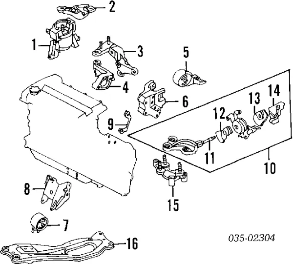 Coxim (suporte) traseiro de motor D0937EA RBI