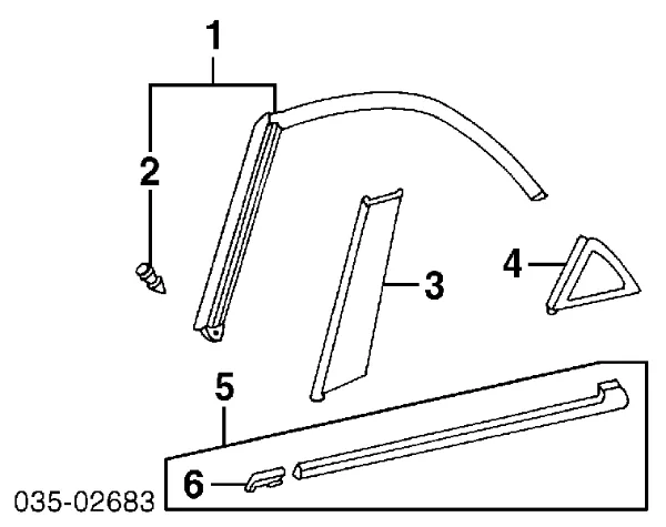 Moldura da porta traseira direita T00150660D Mazda
