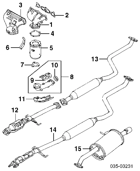 Vedante de tubo coletor de escape Mazda 626 5 GF