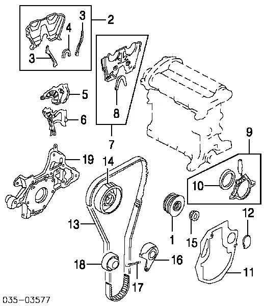 Vedação traseira de cambota de motor Mazda 323 BG