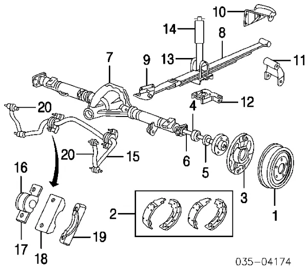 Sapatas do freio traseiras de tambor ZZM526310 Mazda