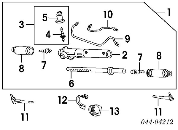 Cremalheira da direção 4420435020 Toyota