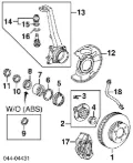 Suporte do freio dianteiro esquerdo Toyota Land Cruiser J9