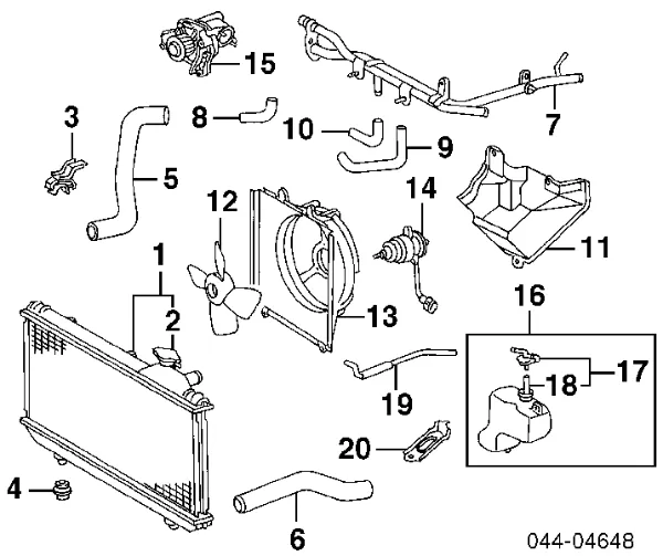 Radiador de esfriamento de motor 613TYA086 TYC