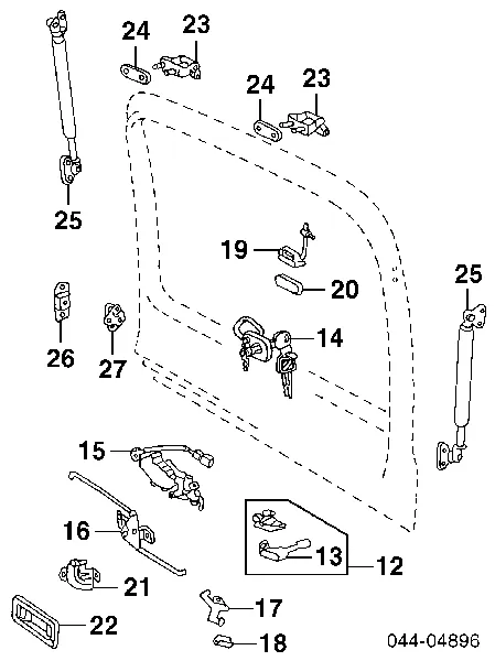 Amortecedor de tampa de porta-malas (de 3ª/5ª porta traseira) Toyota Land Cruiser 80