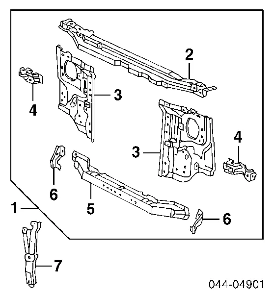 Suporte do radiador montado (painel de montagem de fixação das luzes) 5320135100 Toyota