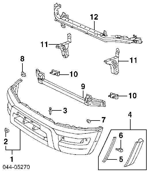 Placa sobreposta direita do pára-choque dianteiro 5385142010B0 Toyota