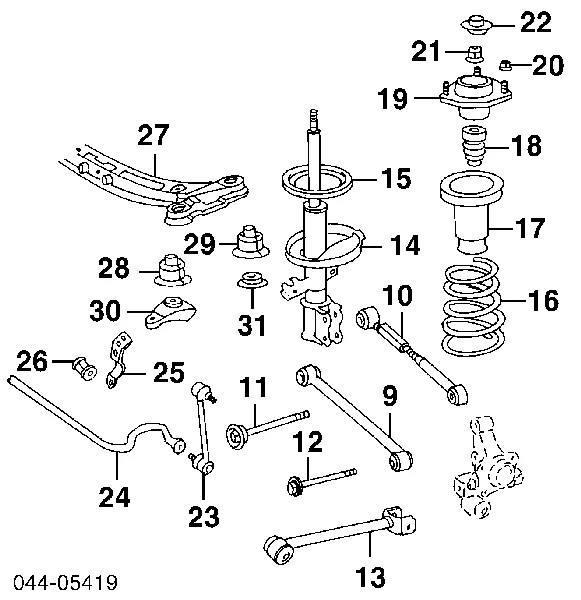 Estabilizador traseiro Toyota Camry III