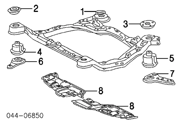Viga de suspensão dianteira (plataforma veicular) 5110033090 Toyota