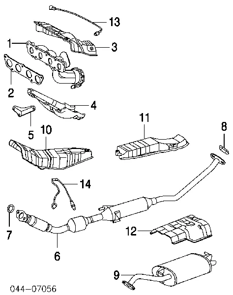 Vedante de tubo coletor de escape Toyota Corolla E12