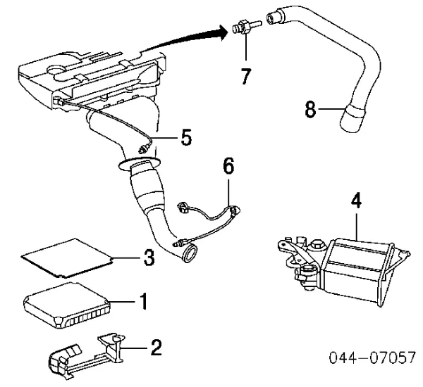 Cano derivado de ventilação de cárter (de separador de óleo) Toyota Avensis 2 T25