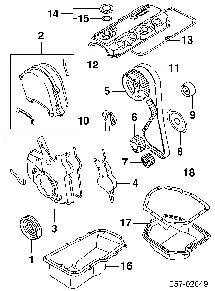 Correia do mecanismo de distribuição de gás MD182294 Mitsubishi