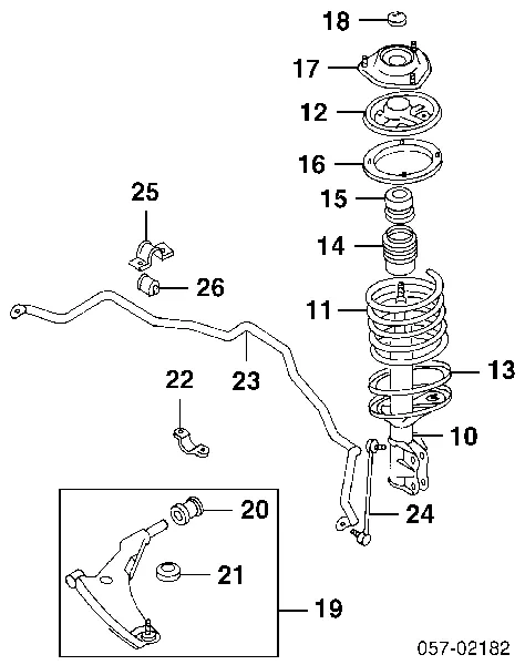 Braço oscilante inferior esquerdo de suspensão dianteira MR369795 Mitsubishi