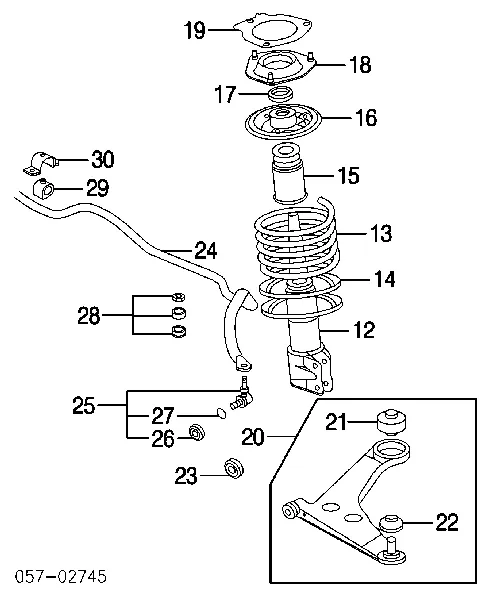 Amortecedor dianteiro MR961227 Mitsubishi