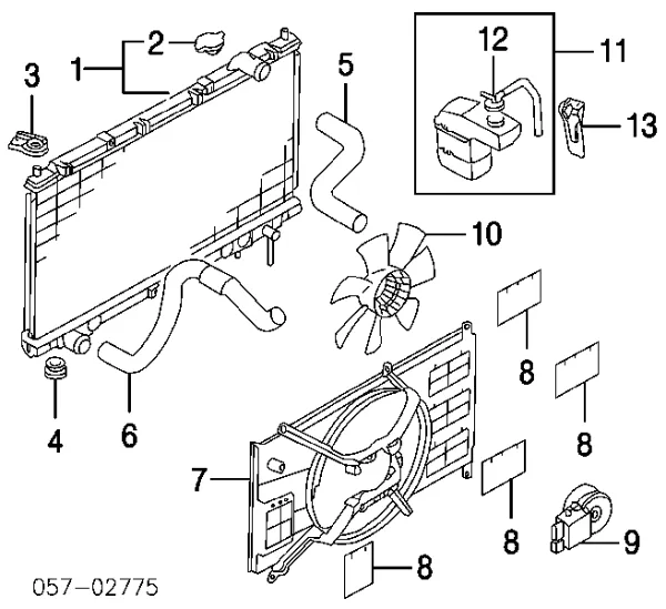 Radiador de esfriamento de motor MR373103 Mitsubishi