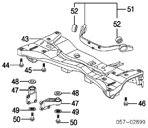 Viga de suspensão traseira (plataforma veicular) MR961172 Mitsubishi