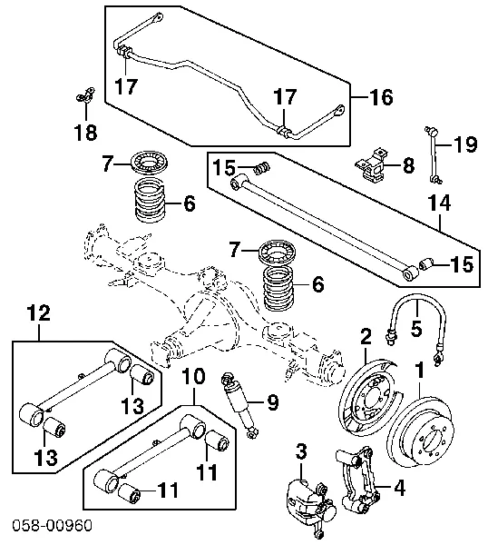 Braçadeira do freio de suporte traseiro 8970352600 Honda