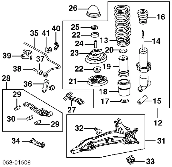Bloco silencioso traseiro de braço oscilante transversal 52365SR3004 Honda